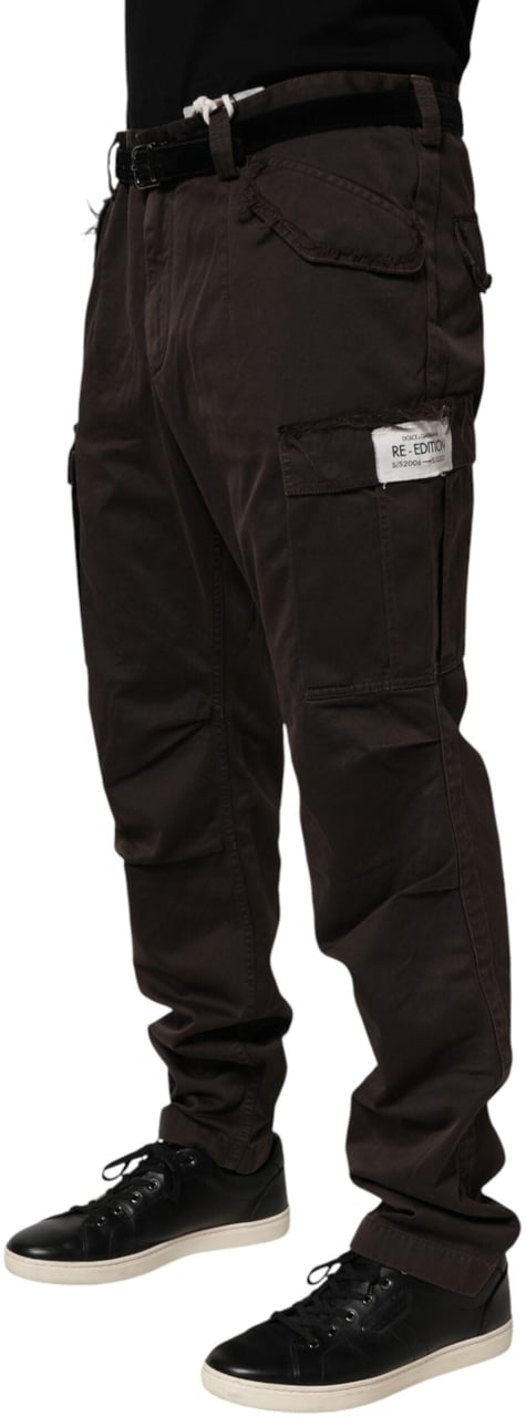 Dolce & Gabbana Brown Re- Edition Cotton Men Cargo Pants Bruin