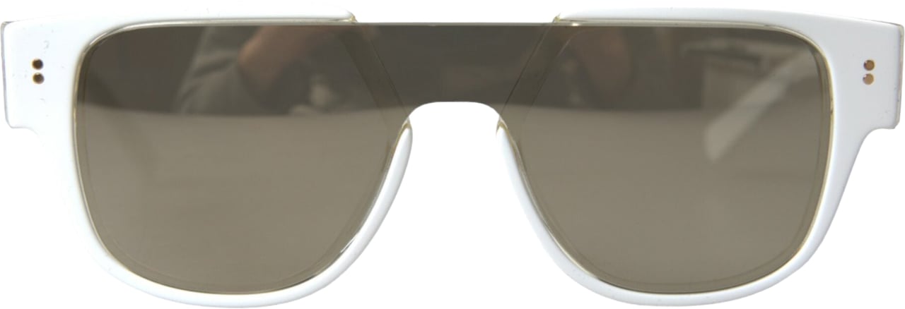 Dolce & Gabbana White Acetate Mirror Lenses DG4356 Sunglasses Wit