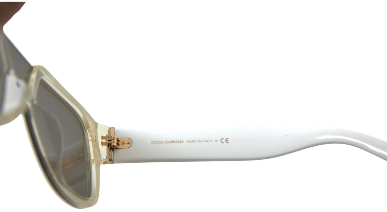 Dolce & Gabbana White Acetate Mirror Lenses DG4356 Sunglasses Wit