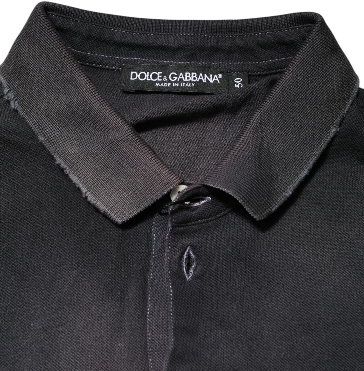 Dolce & Gabbana Gray Cotton Crown Collared Men Polo T-shirt Grijs