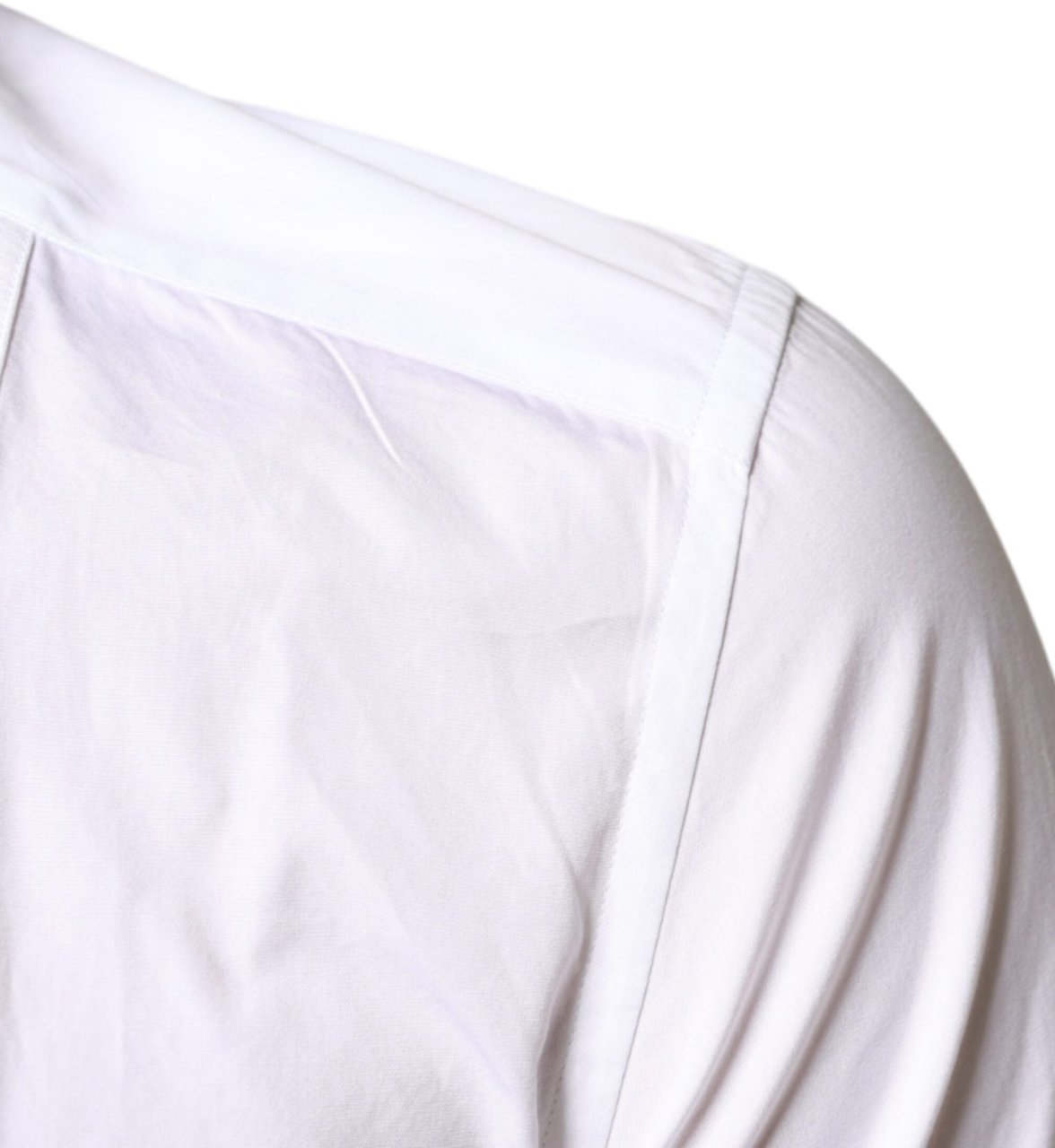 Dolce & Gabbana White Bib Cotton Poplin Formal Dress Shirt Wit