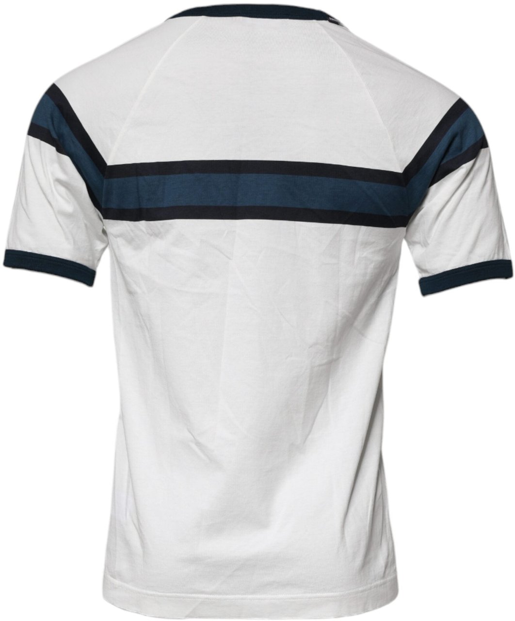 Dolce & Gabbana White Logo Print Cotton Men Crew Neck T-shirt Wit