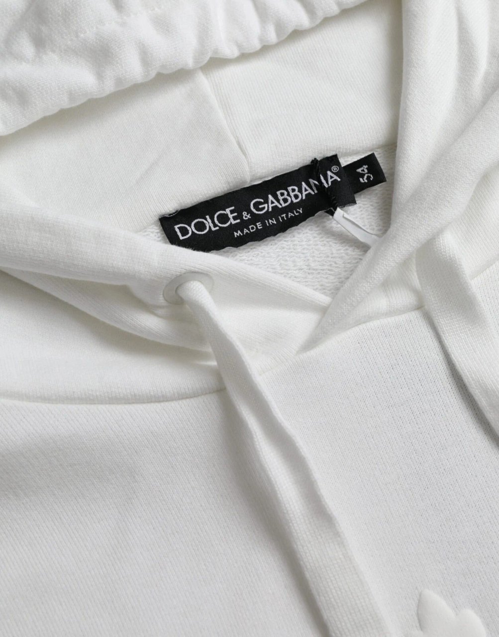 Dolce & Gabbana White Cotton Hooded Pullover Sweatshirt Men Wit