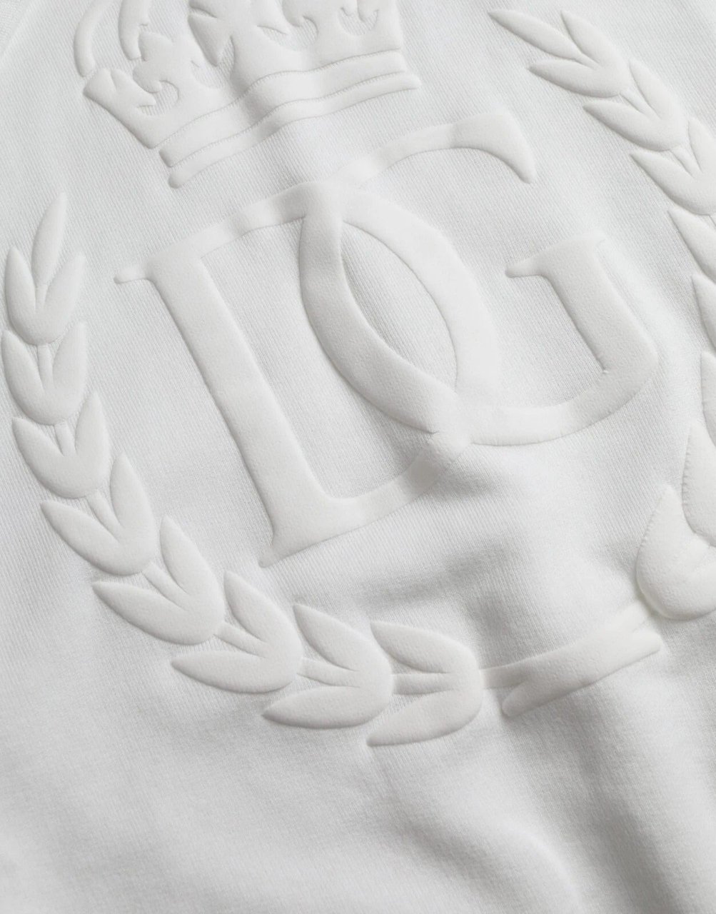 Dolce & Gabbana White Cotton Hooded Pullover Sweatshirt Men Wit