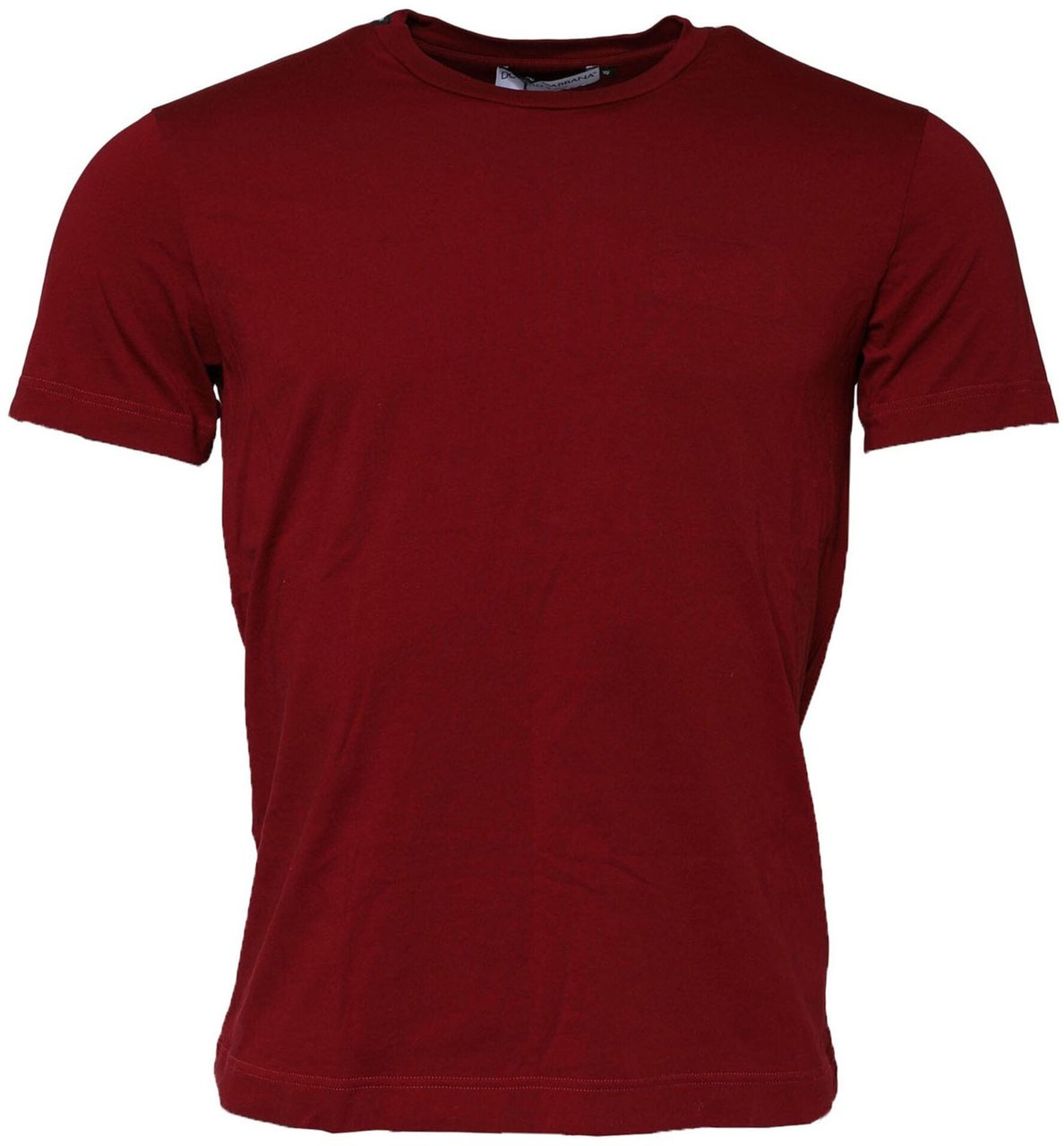 Dolce & Gabbana Maroon Cotton Crew Neck Short Sleeves T-Shirt Paars