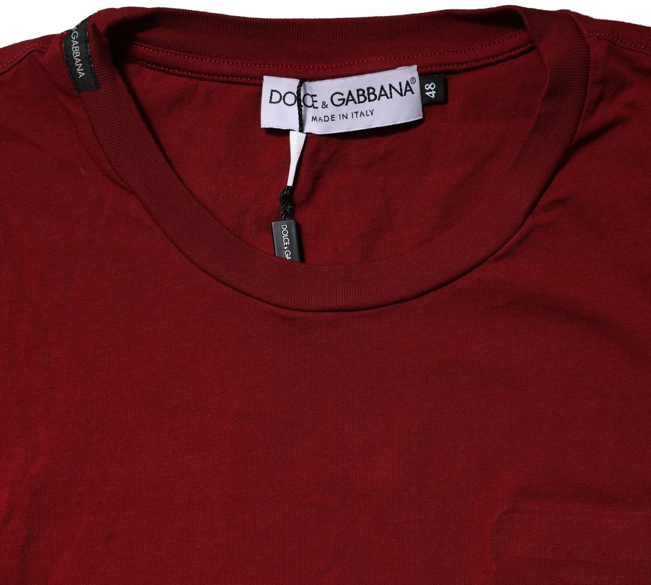 Dolce & Gabbana Maroon Cotton Crew Neck Short Sleeves T-Shirt Paars