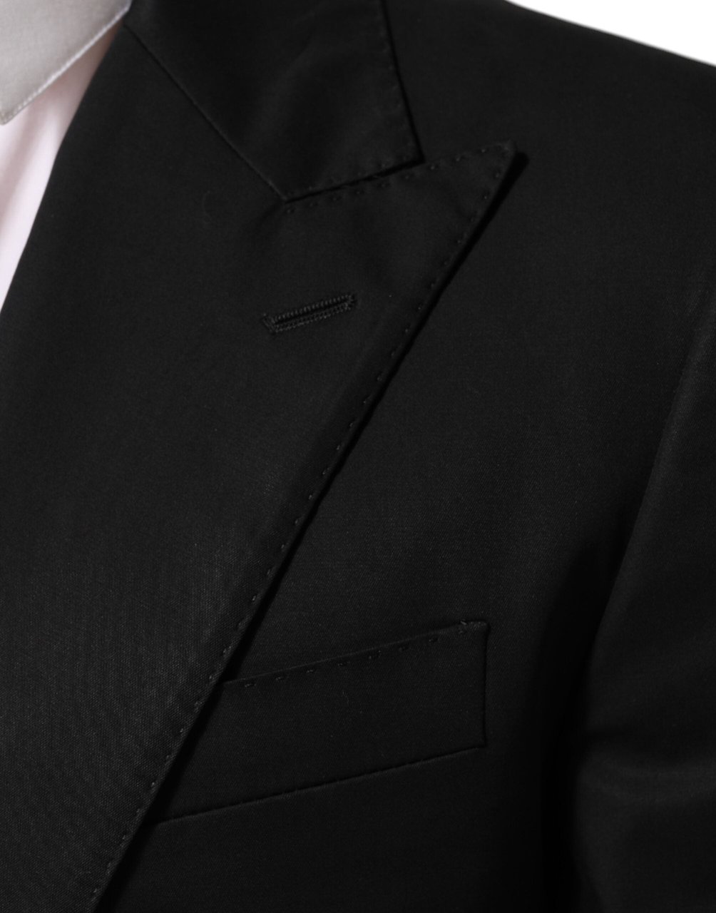 Dolce & Gabbana Black Wool 2 Buttons Suit Men Jacket Blazer Zwart