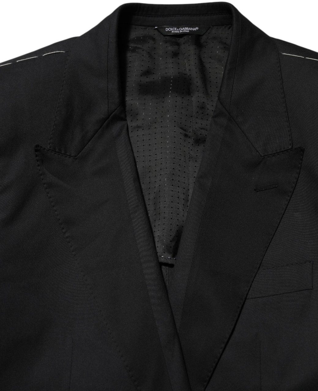 Dolce & Gabbana Black Cotton 2 Buttons Suit Jacket Blazer Zwart