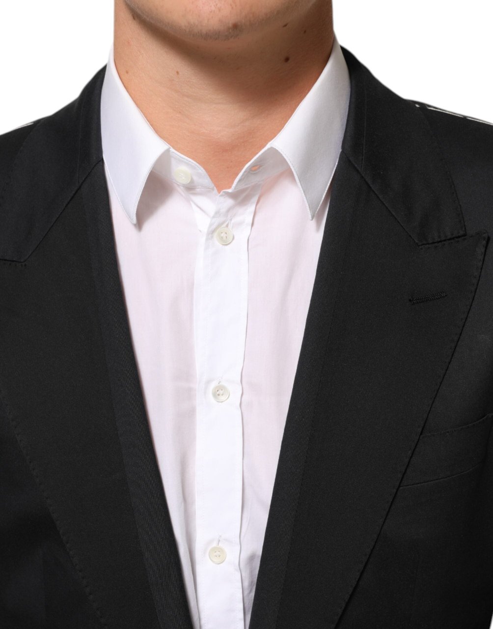 Dolce & Gabbana Black Cotton 2 Buttons Suit Jacket Blazer Zwart