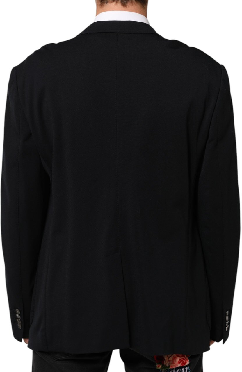 Dolce & Gabbana Black Viscose 2 Buttons Suit Jacket Blazer Zwart
