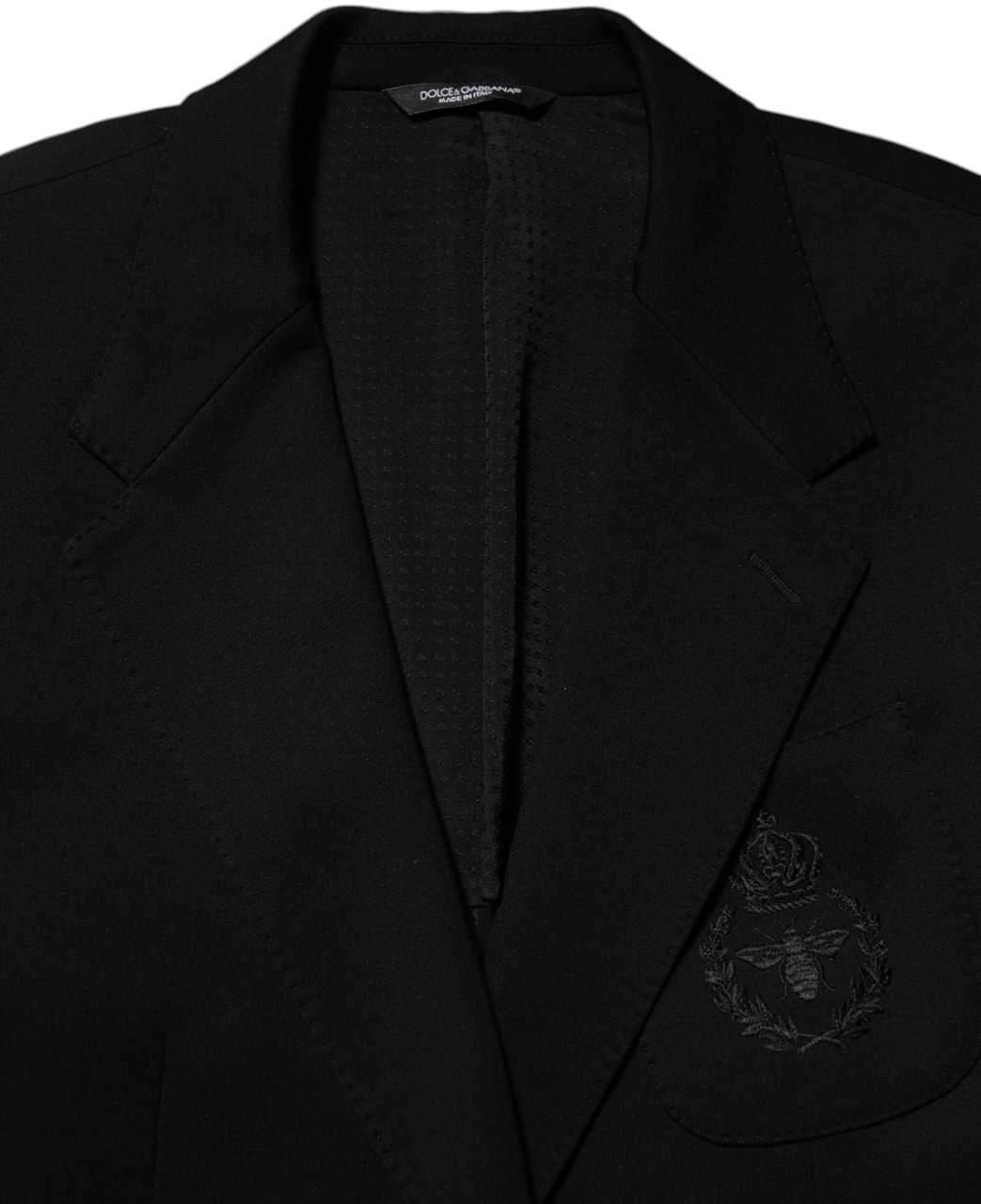 Dolce & Gabbana Black Viscose 2 Buttons Suit Jacket Blazer Zwart