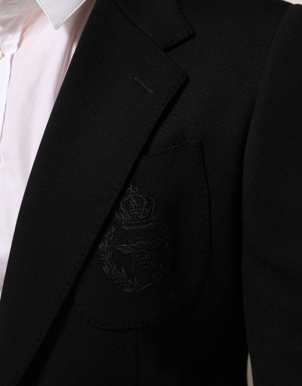 Dolce & Gabbana Black Viscose 2 Buttons Suit Jacket Blazer Zwart