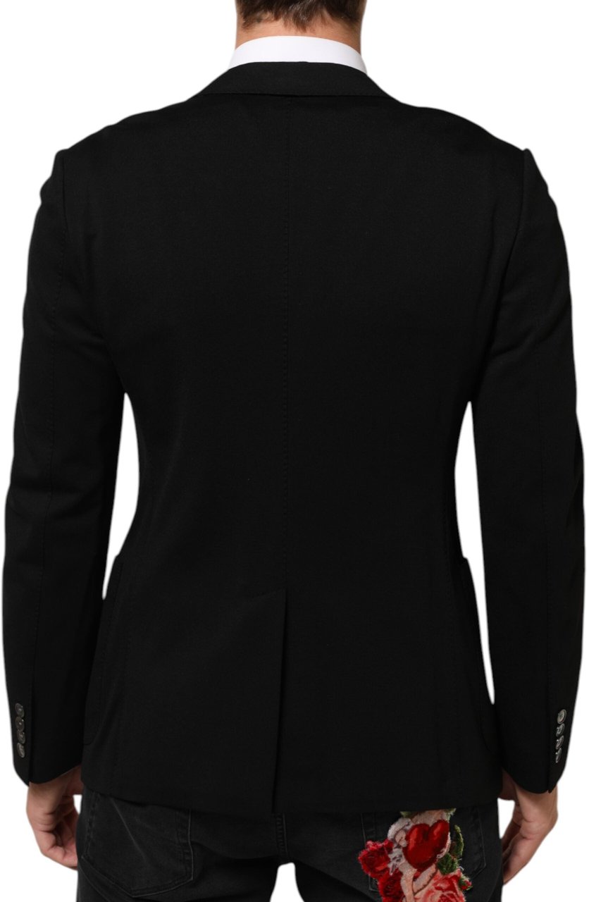 Dolce & Gabbana Black Viscose 2 Buttons Suit Jacket Blazer Zwart