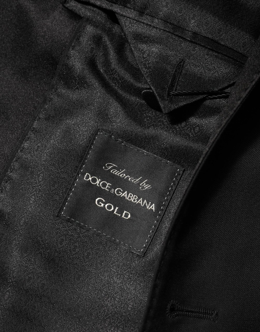 Dolce & Gabbana Black Wool GOLD 1 Button Men Suit Blazer Zwart