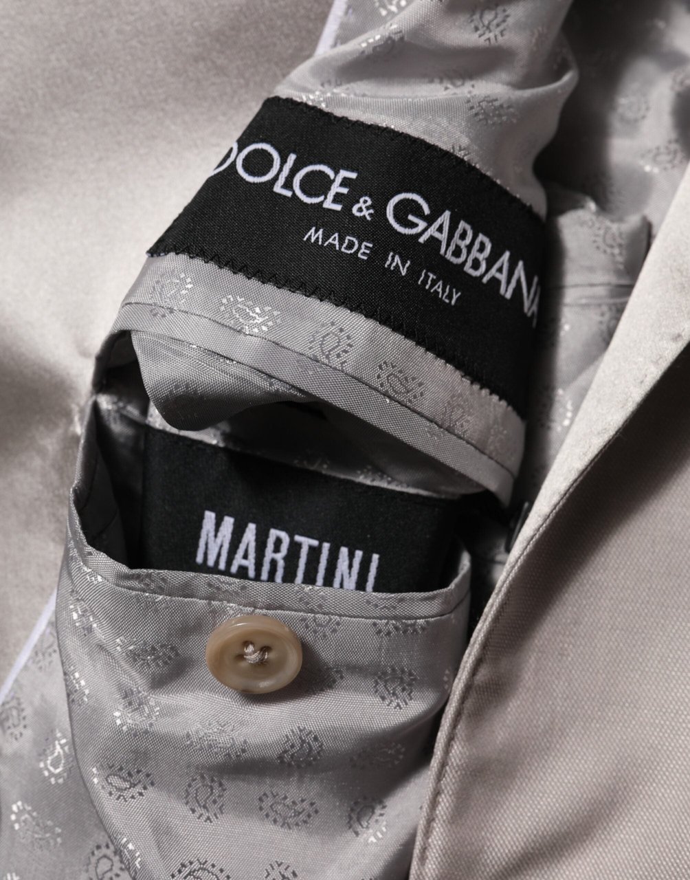 Dolce & Gabbana Light Gray Wool 2 Piece MARTINI Formal Suit Grijs