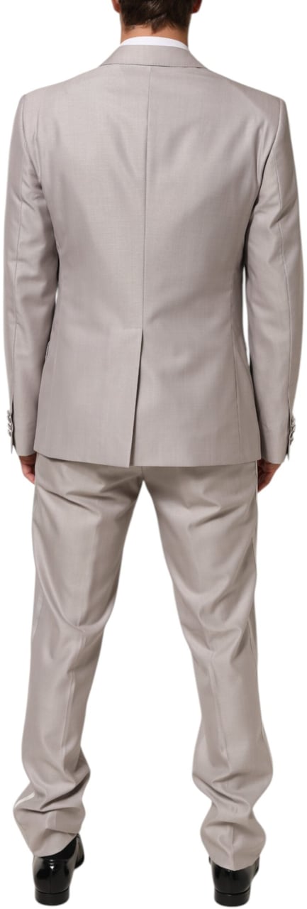 Dolce & Gabbana Light Gray Wool 2 Piece MARTINI Formal Suit Grijs