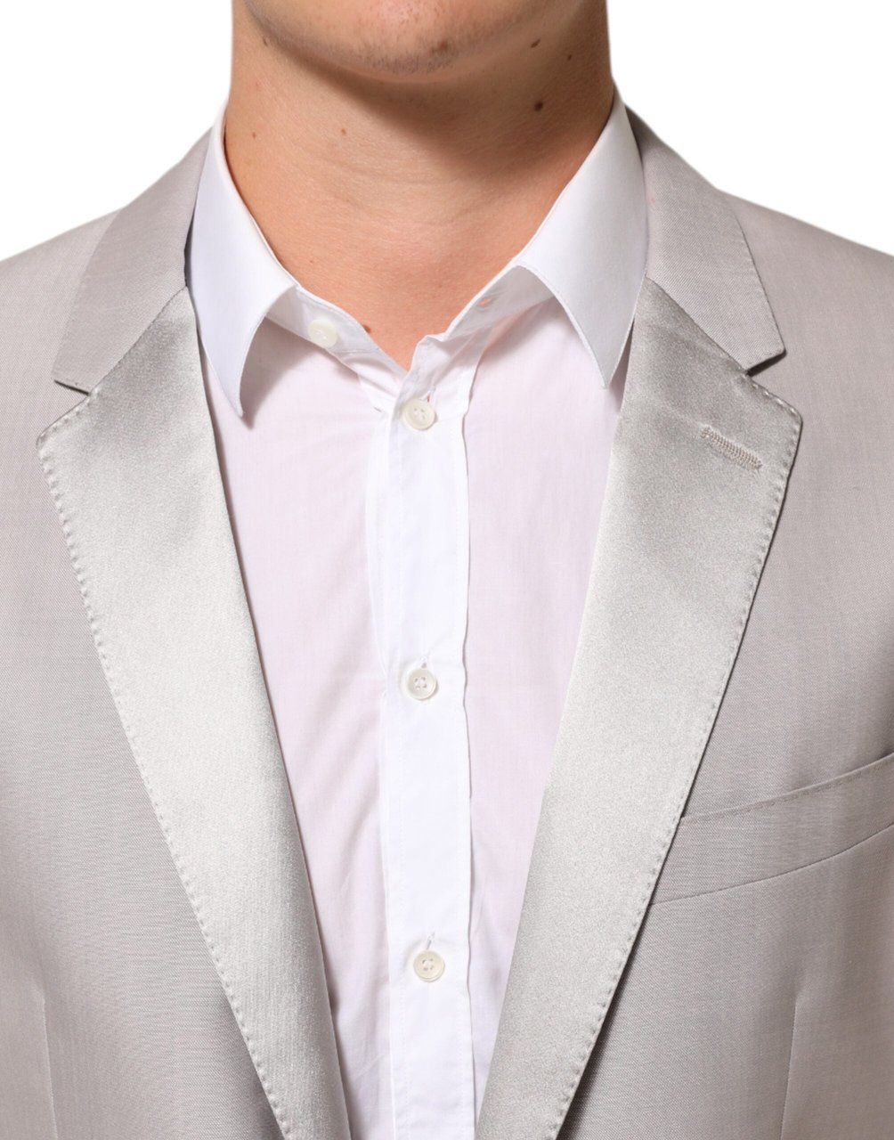 Dolce & Gabbana Light Gray Wool 2 Piece MARTINI Formal Suit Grijs