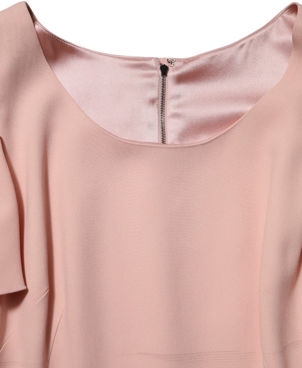 Dolce & Gabbana Pink Viscose Short Sleeves Sheath Midi Dress Roze