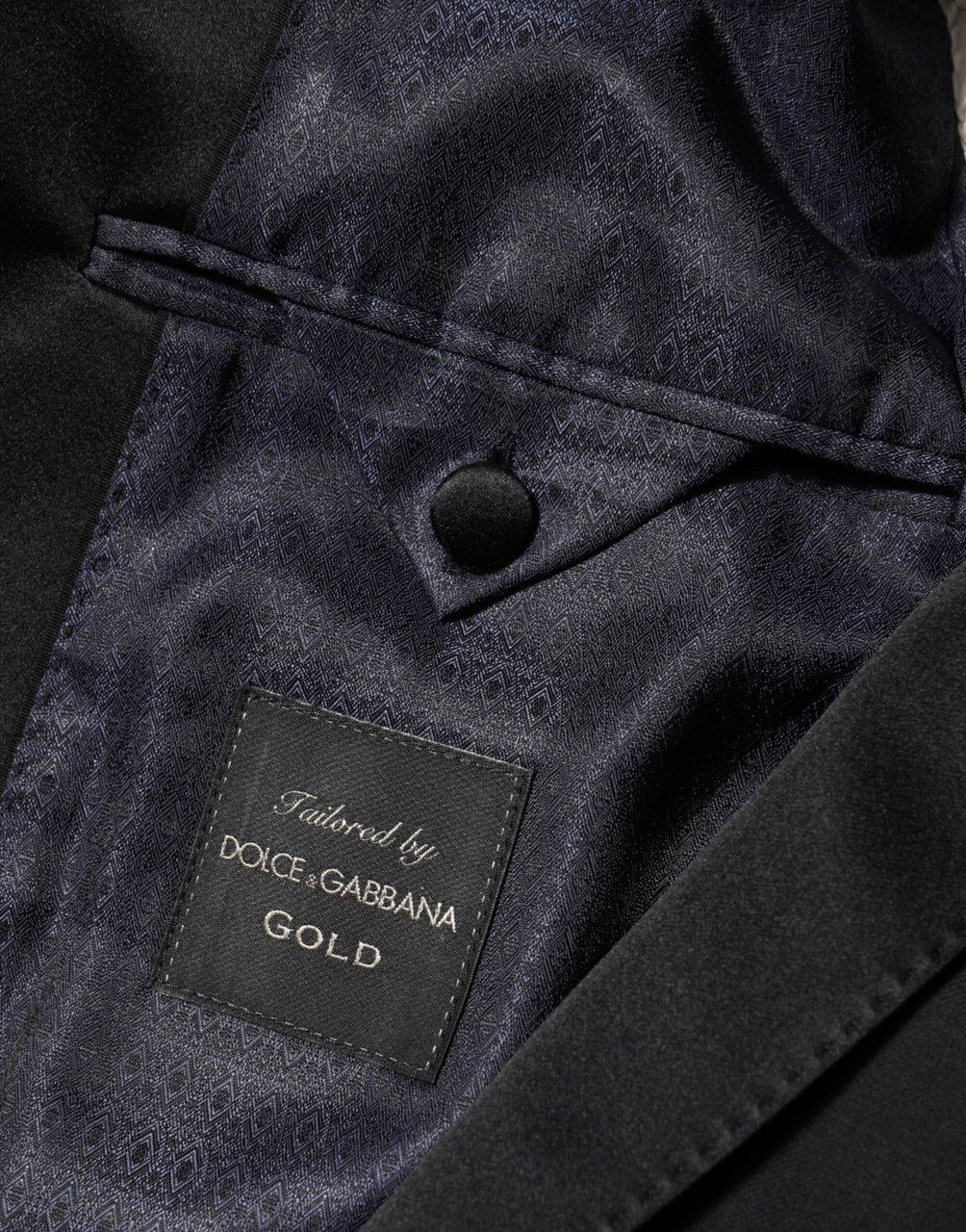 Dolce & Gabbana Black GOLD 1 Button Suit Jacket Men Blazer Zwart