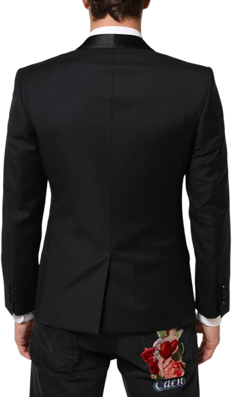 Dolce & Gabbana Black GOLD 1 Button Suit Jacket Men Blazer Zwart