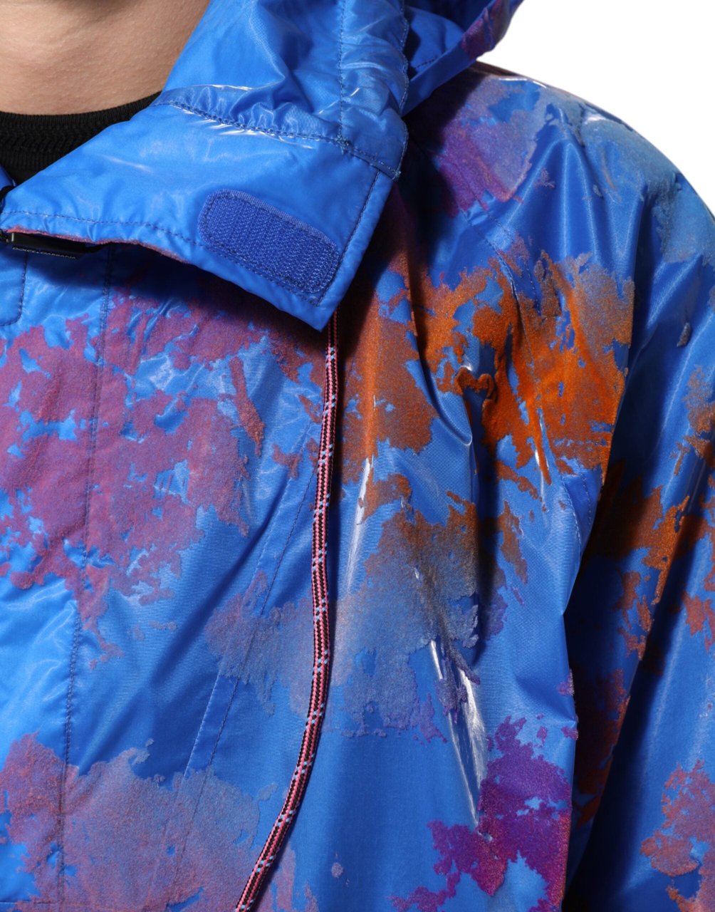 Dolce & Gabbana Blue Tie Dye Logo Hooded Sweatshirt Jacket Blauw