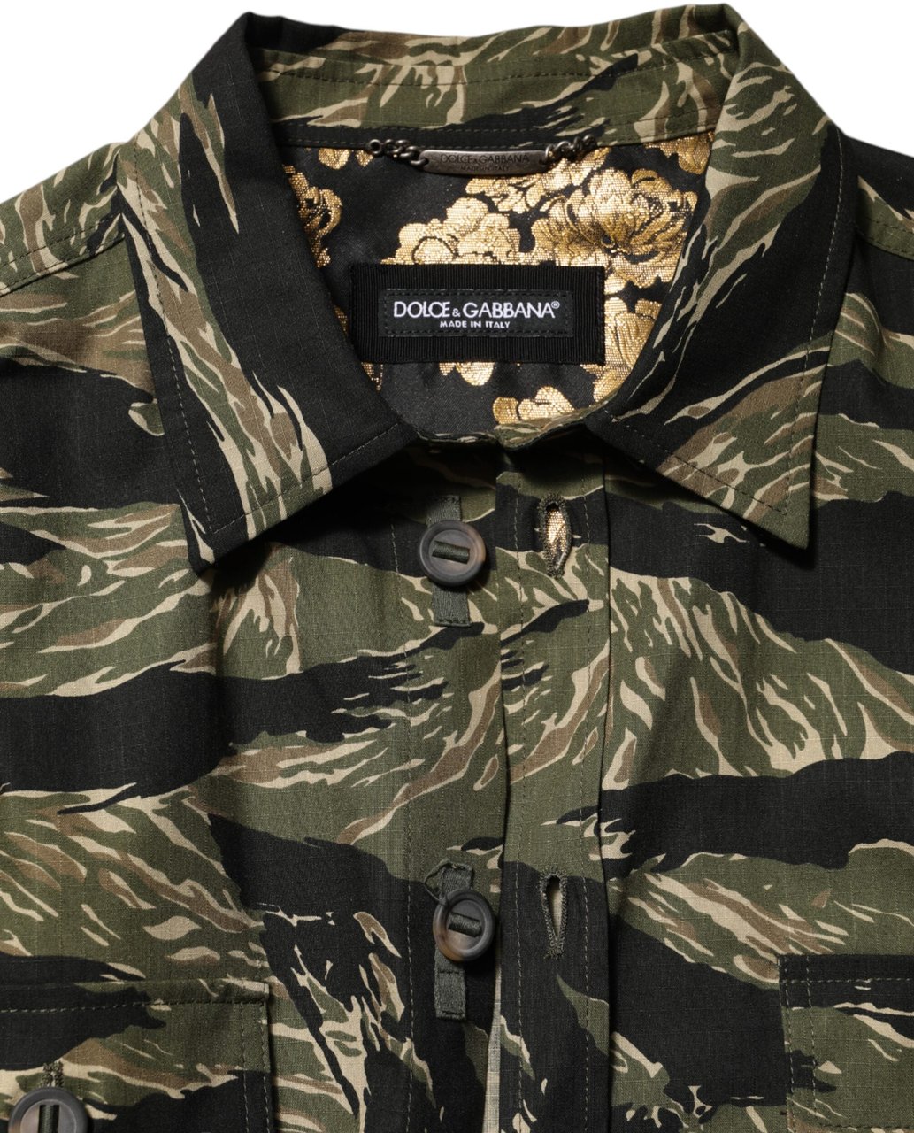 Dolce & Gabbana Multicolor Camouflage Cotton Casual Shirt Divers