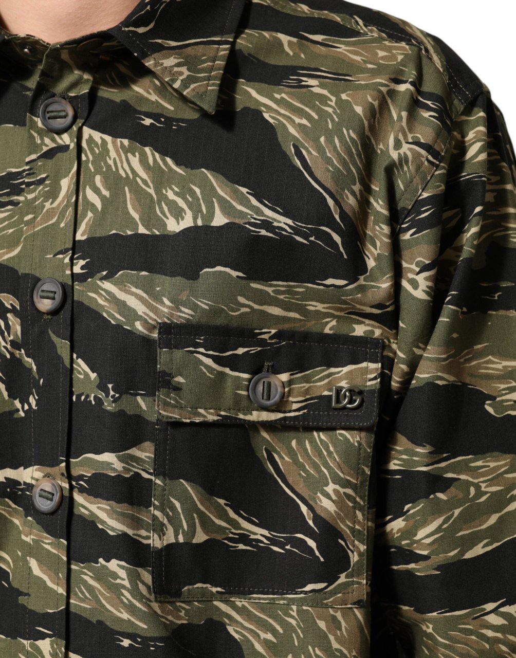 Dolce & Gabbana Multicolor Camouflage Cotton Casual Shirt Divers