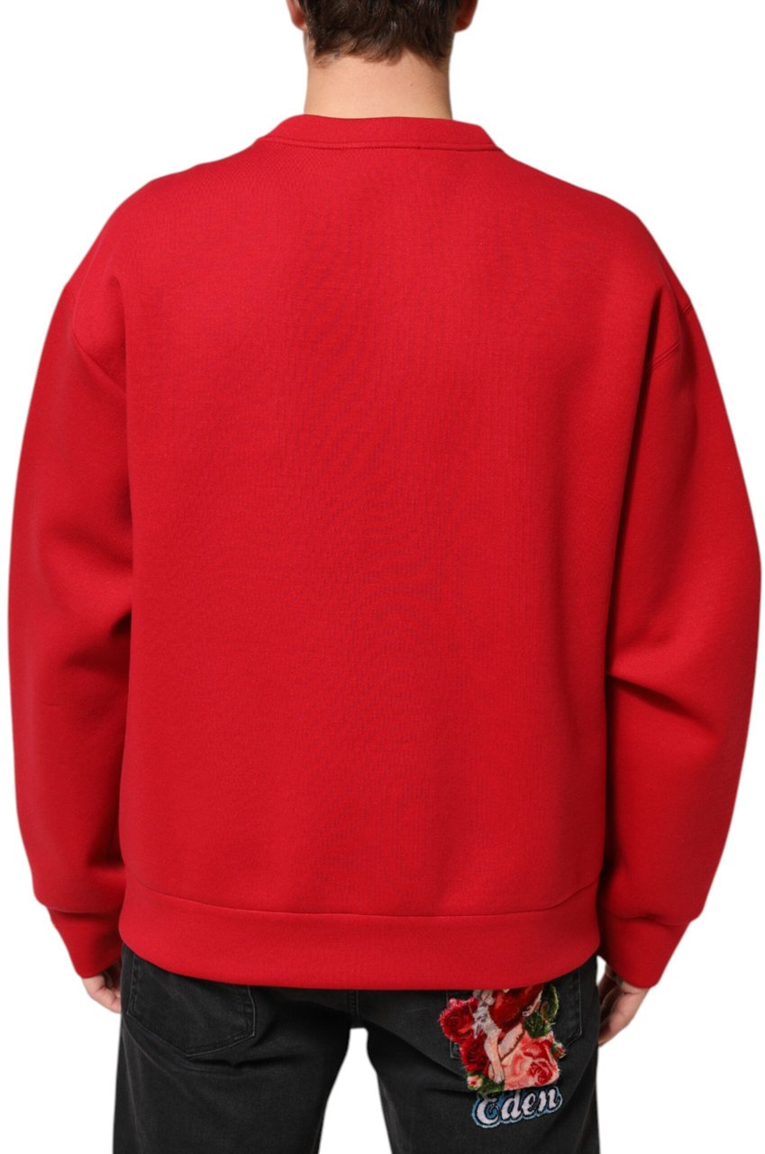 Dolce & Gabbana Red DG Logo Crew Neck Men Sweatshirt Sweater Rood