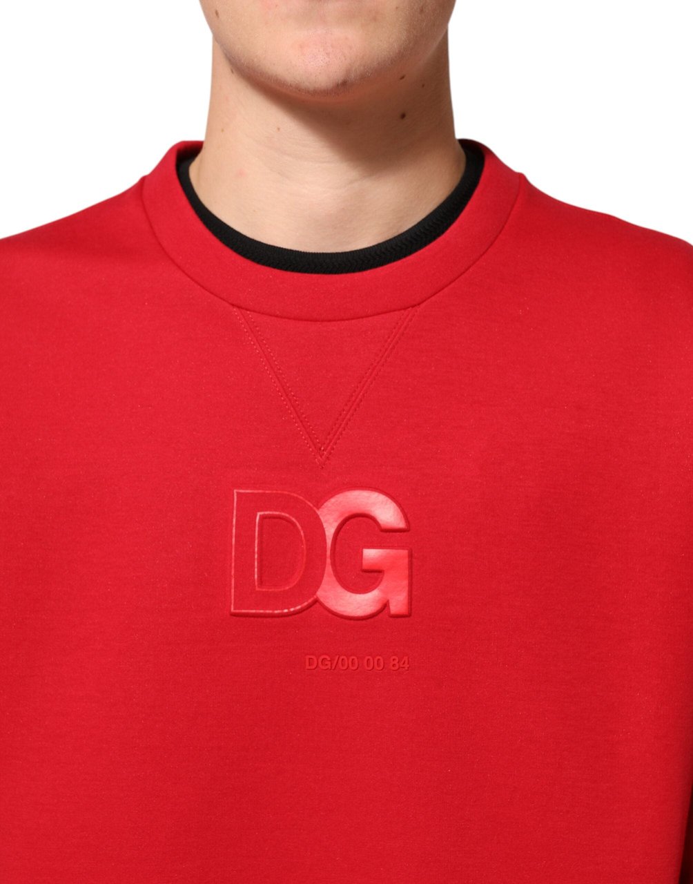 Dolce & Gabbana Red DG Logo Crew Neck Men Sweatshirt Sweater Rood