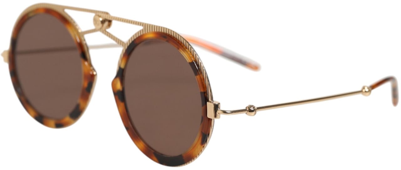 Dolce & Gabbana Gold Havana Frame DG Fatto A Mano Eyewea Sunglasses Goud