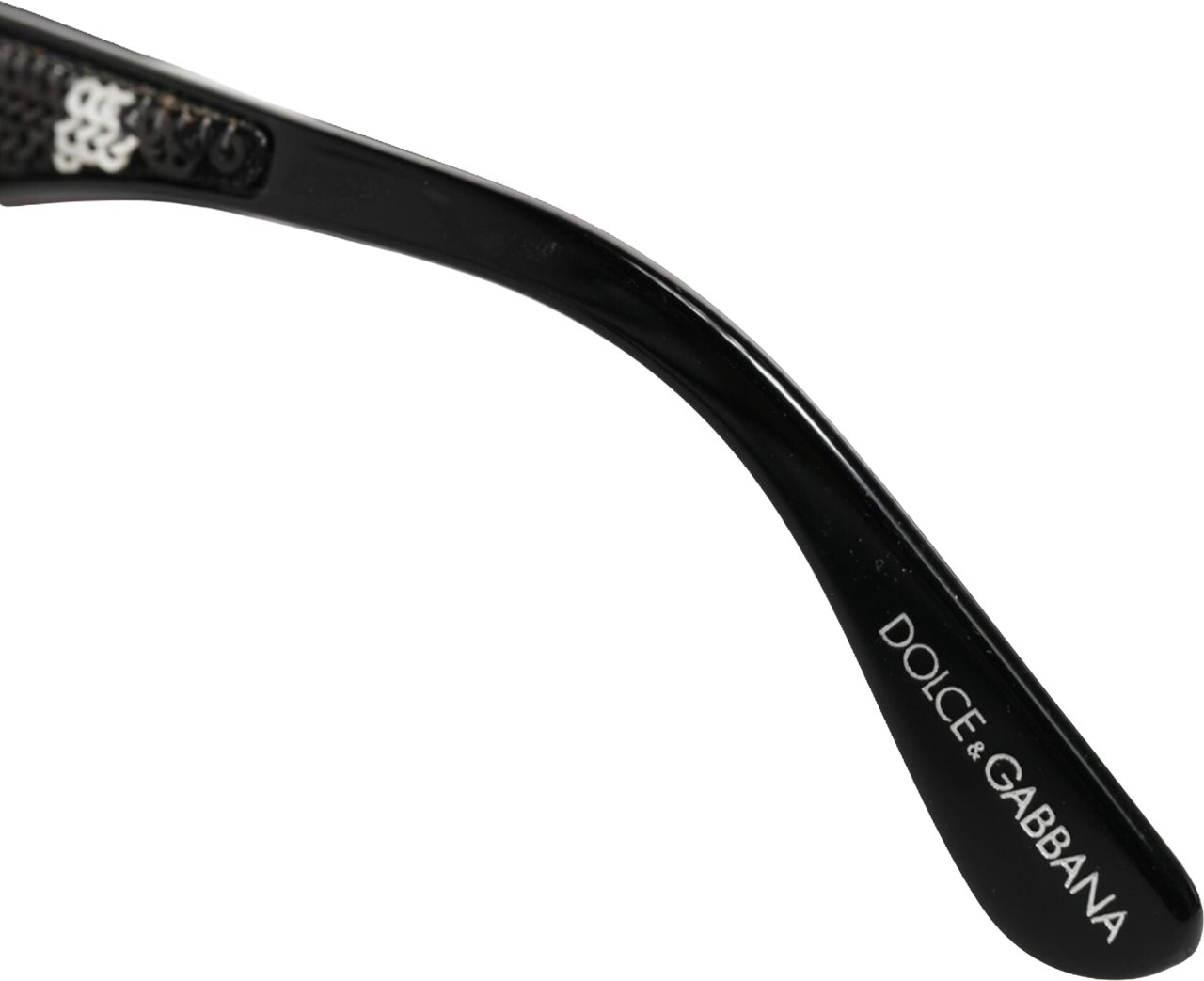 Dolce & Gabbana Black Silver Sequin Butterfly Polarized Sunglasses Zwart
