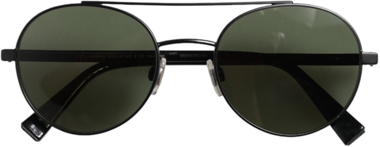 Dolce & Gabbana Matte Black Steel Frame Gray Lens Sunglasses Zwart