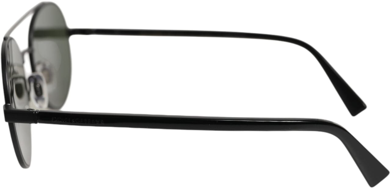 Dolce & Gabbana Matte Black Steel Frame Gray Lens Sunglasses Zwart