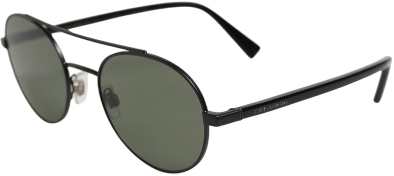 Dolce & Gabbana Matte Black Steel Frame Gray Lens Sunglasses Zwart