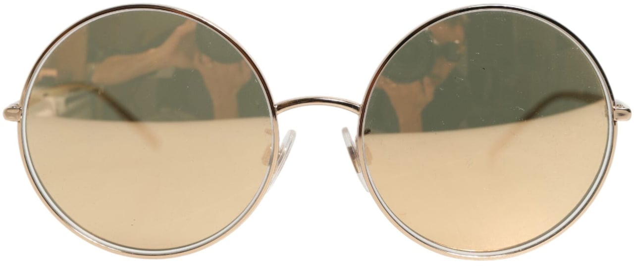 Dolce & Gabbana Gold Metal Round Shades Eyewear Sunglasses Goud