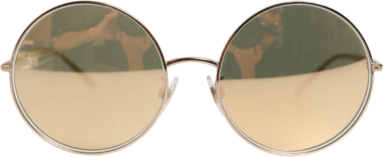 Dolce & Gabbana Gold Metal Round Shades Eyewear Sunglasses Goud