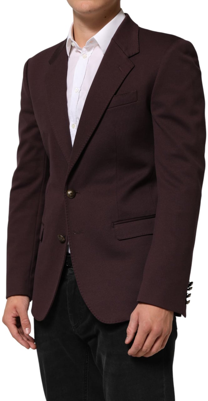Dolce & Gabbana Maroon Cotton 2 Buttons Suit Jacket Blazer Maroon
