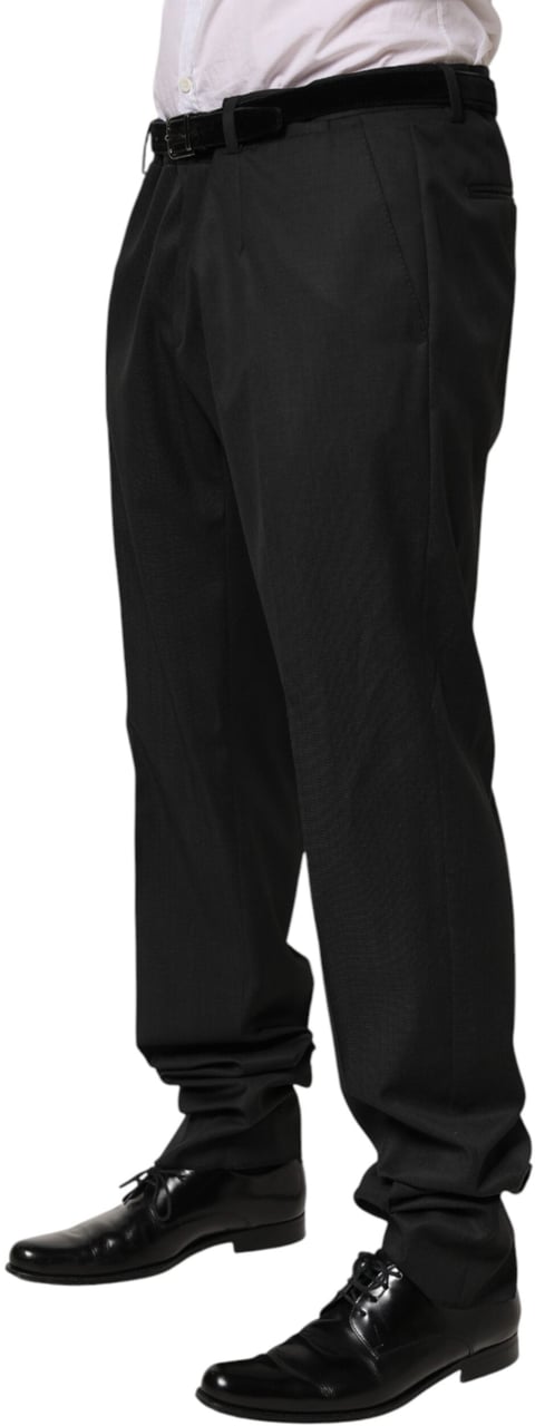 Dolce & Gabbana Black Wool Formal Dress Men Trouser Pants Zwart