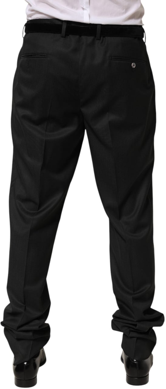 Dolce & Gabbana Black Wool Formal Dress Men Trouser Pants Zwart