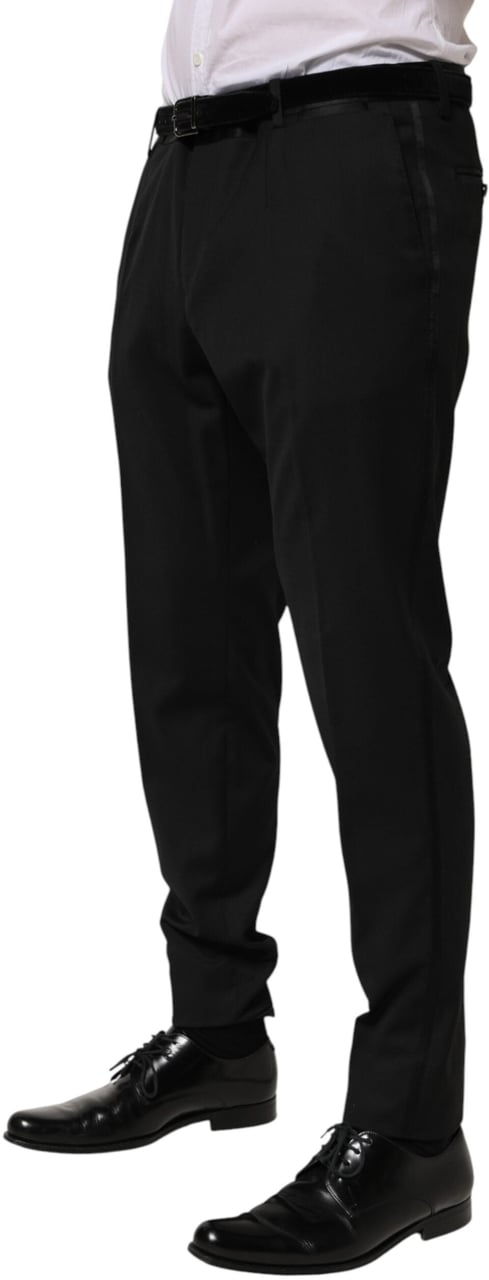 Dolce & Gabbana Black Wool Formal Dress Men Trouser Pants Zwart