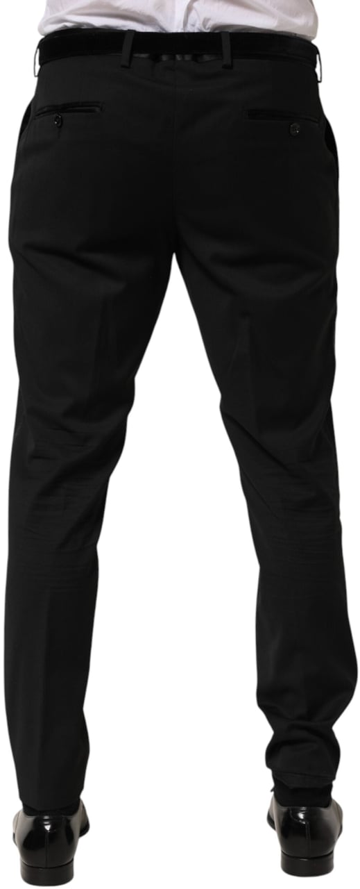 Dolce & Gabbana Black Wool Formal Dress Men Trouser Pants Zwart