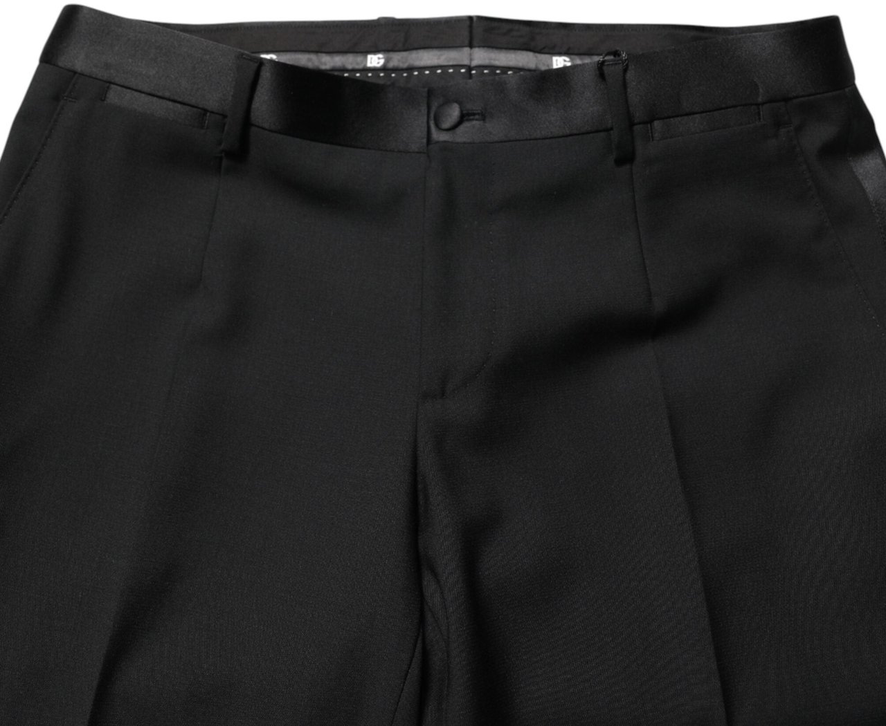 Dolce & Gabbana Black Wool Formal Dress Men Trouser Pants Zwart