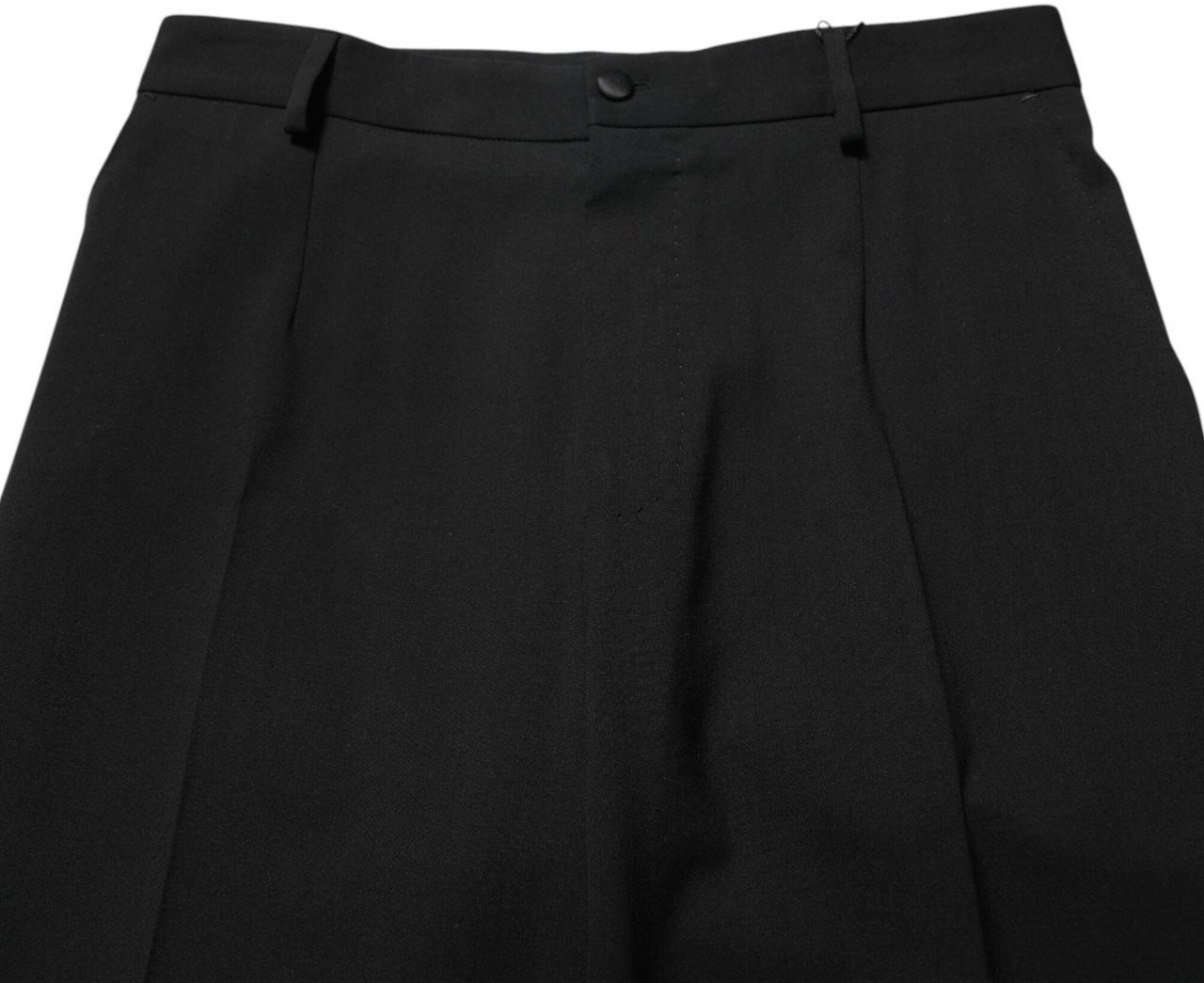 Dolce & Gabbana Black Wool Formal Dress Men Trouser Pants Zwart