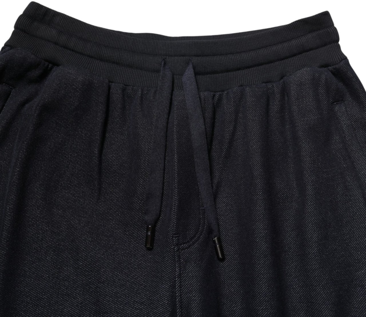 Dolce & Gabbana Black Cotton Blend Drawstring Jogger Jogger Pants Zwart