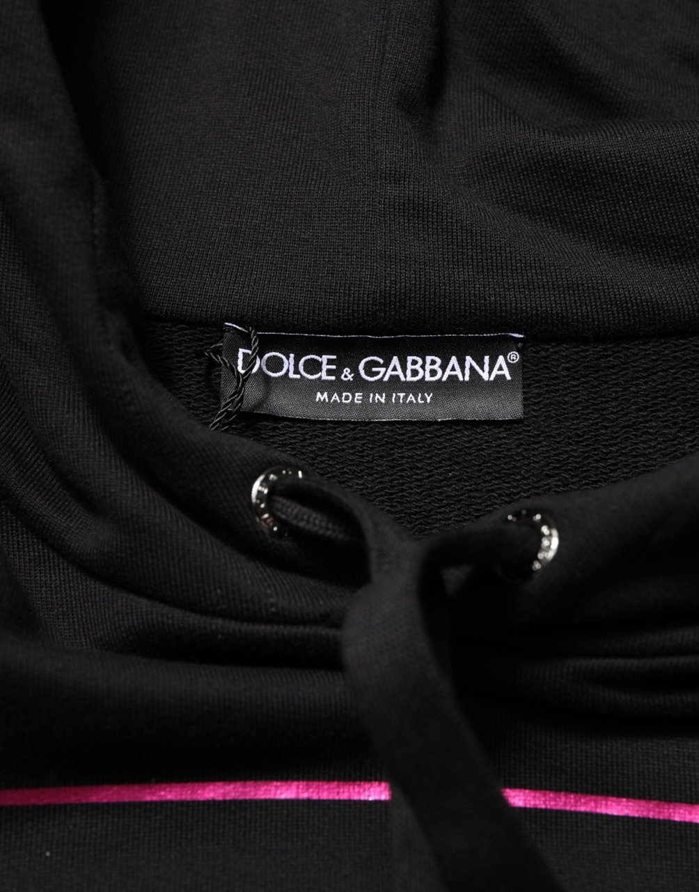 Dolce & Gabbana Black Printed Hooded Men Sweatshirt Sweater Zwart