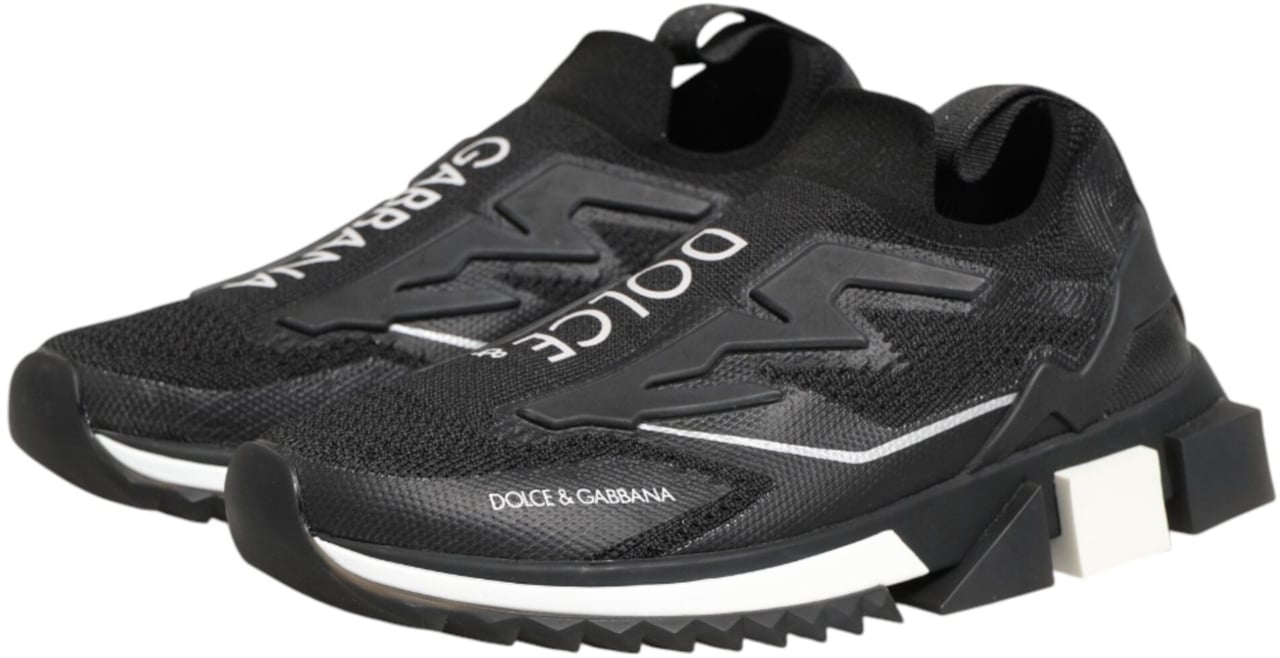 Dolce & Gabbana Black SORRENTO Sport Stretch Sneakers Shoes Zwart