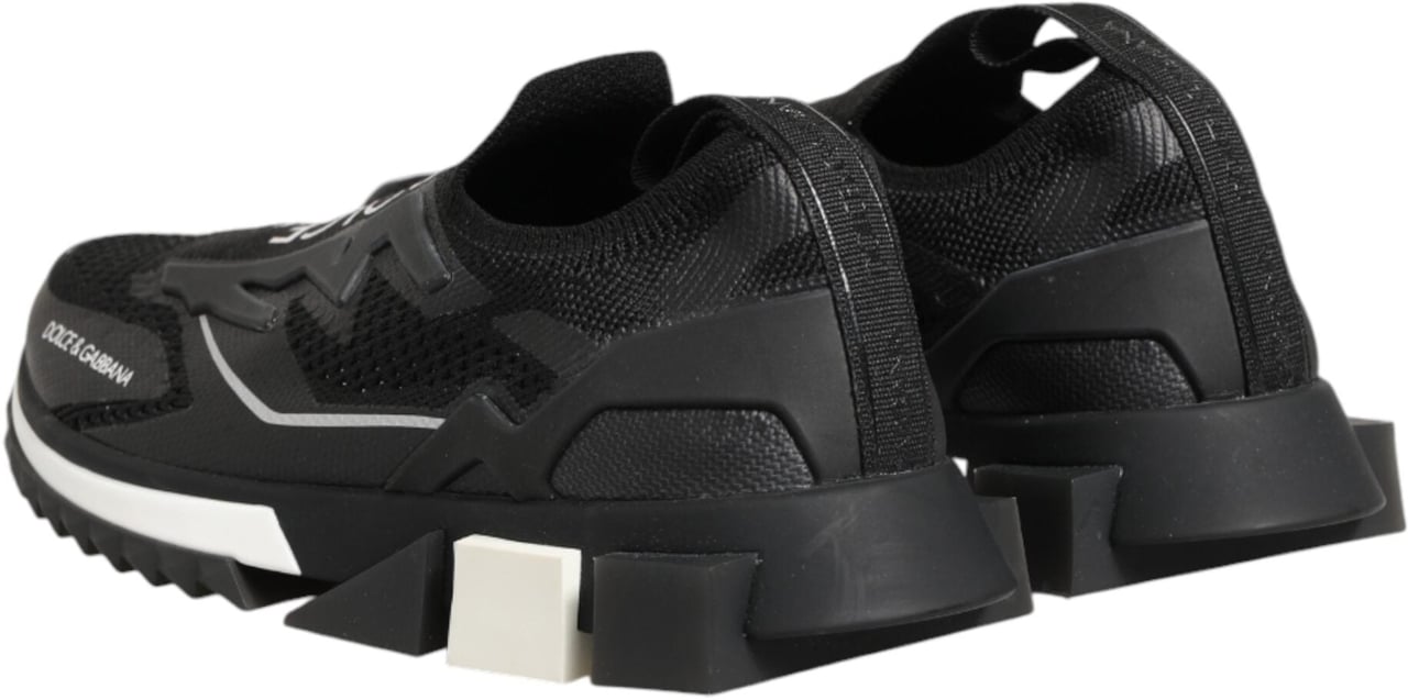 Dolce & Gabbana Black SORRENTO Sport Stretch Sneakers Shoes Zwart