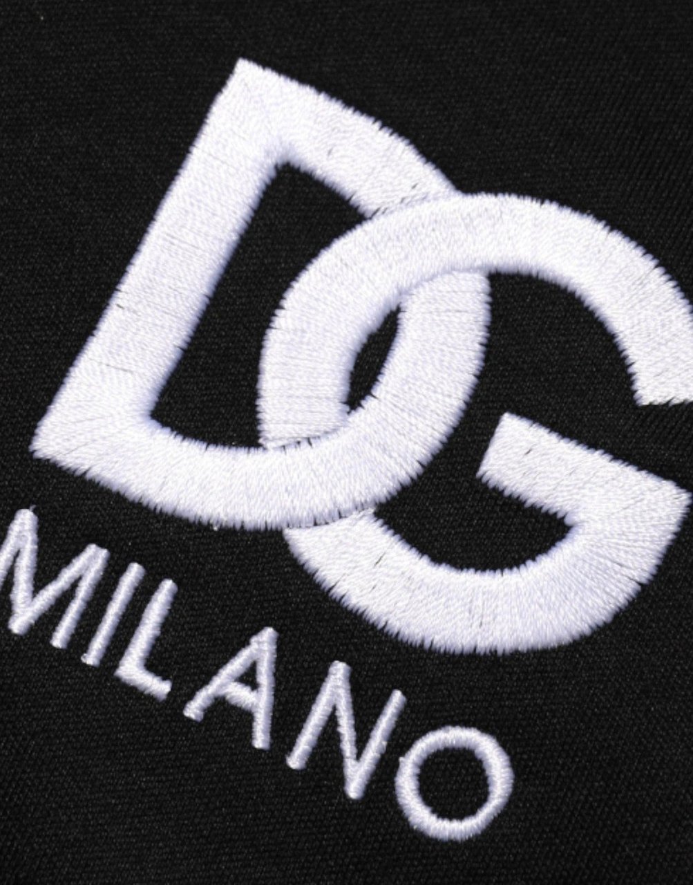 Dolce & Gabbana Black Cotton DG Logo Embroidery Top T-shirt Zwart