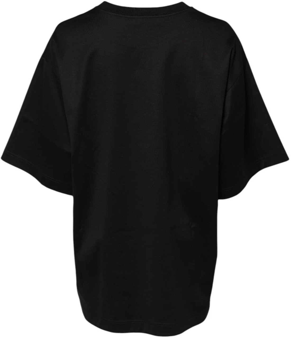 Dolce & Gabbana Black Cotton DG Logo Embroidery Top T-shirt Zwart
