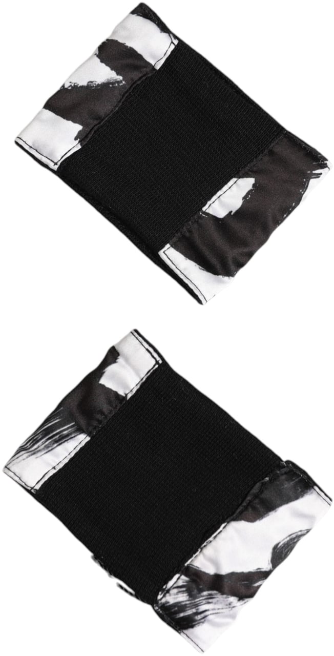 Dolce & Gabbana Black White DG Logo Silk 1 Pair Wristband Zwart